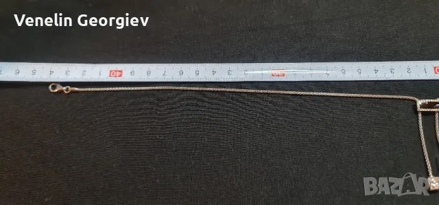 Дамски комплект, сребърно колие и обици, с камъни циркони и оникс 925, снимка 16 - Колиета, медальони, синджири - 49831841