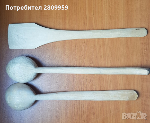 Дървени лъжици, малка и голяма шпатула, снимка 2 - Прибори за хранене, готвене и сервиране - 36138527