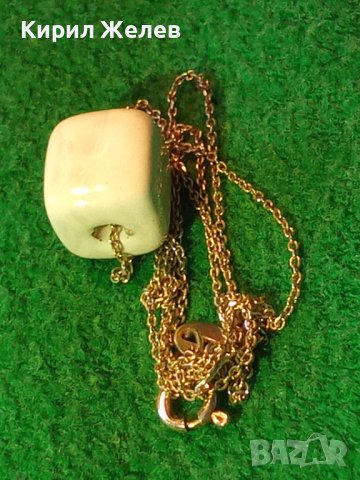 ФИНО ИЗЯЩНО РЕБЪРНО ВИНТИДЖ КОЛИЕ СРЕБРО 925 с ЕМАЙЛИРАНА АРТ КЕРАМИКА 34253