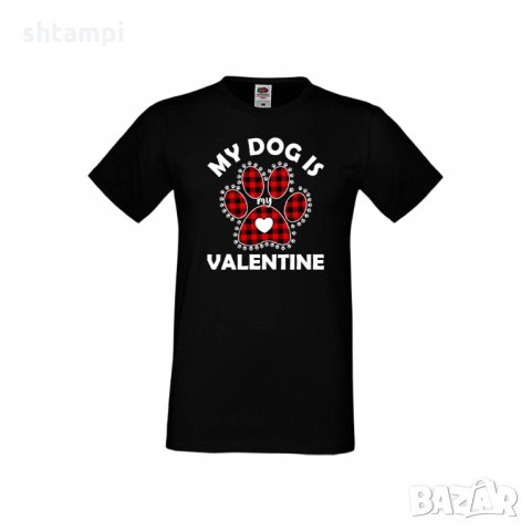 Мъжка тениска Свети Валентин My Dog Is My Valentine 1, снимка 4 - Тениски - 35715864