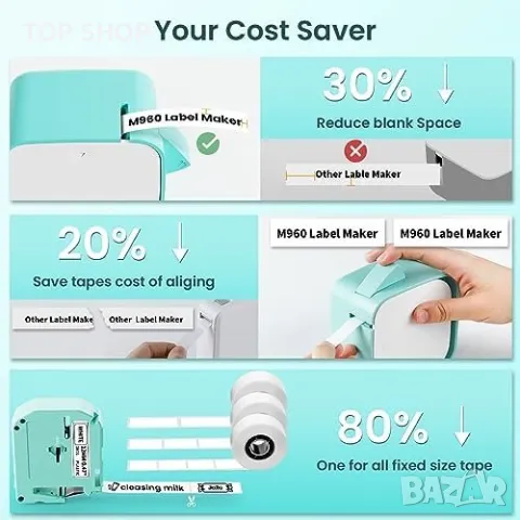 Нова Bluetooth принтер преносим мини за Създаване етикети iOS Android, снимка 2 - Друга електроника - 49239116