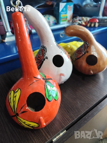 Къщички за птички🐦❤️🐤 от кратунки-Handmade, снимка 5 - Декорация за дома - 52606829