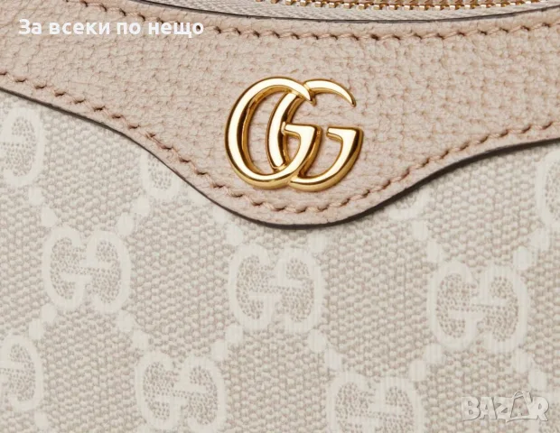 Gucci Луксозна Бежова Дамска Чанта С Монограм И Верижка Код DST85, снимка 3 - Чанти - 56124288