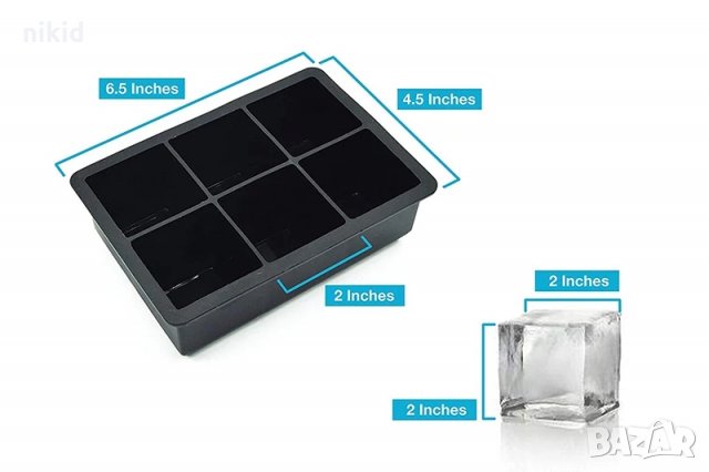 6 бр дълбок висок голям куб 5 см силиконов молд форма калъп за фондан шоколад гипс сапун, снимка 4 - Форми - 28159243