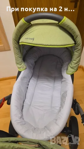Комбинирана бебешка количка 2 в 1 Knorr-Baby Voletto (Сиво със Зелено) – Немско качество, снимка 6 - Детски колички - 55748719