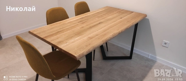 Трапезна маса масив и желязо , снимка 9 - Маси - 53541765