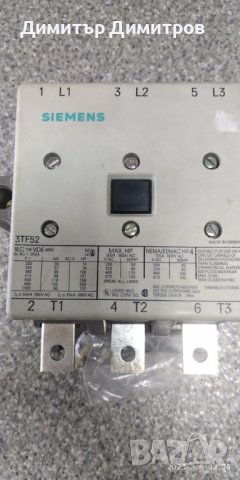 Контактор Siemens (200А) 3TF52 220V 50Hz, снимка 3 - Резервни части за машини - 39902362