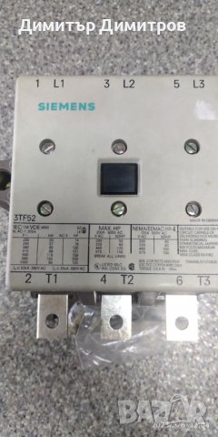 Контактор Siemens 200А 3TF52 220V 50Hz, снимка 3 - Резервни части за машини - 39902362