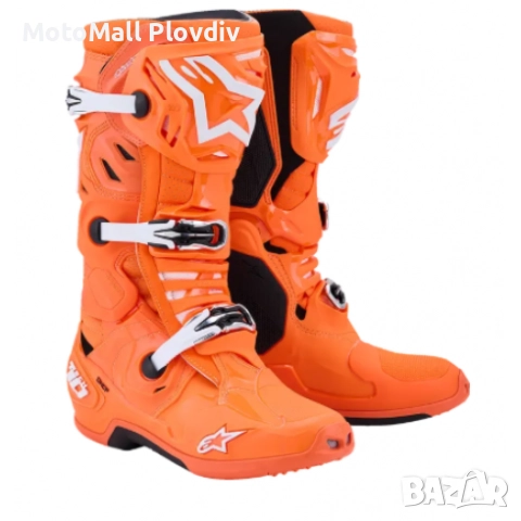 Мотокрос ботуши ALPINESTARS TECH 10 SUPERVENTED ORАNGE/BLACK/WHITE, снимка 2 - Аксесоари и консумативи - 51474680