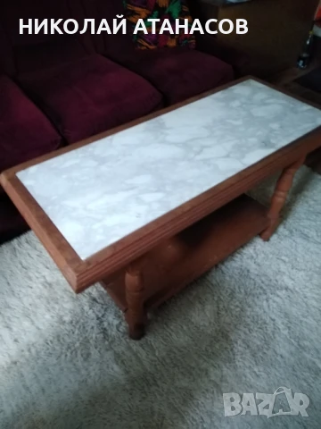 холна маса с мраморен плот, снимка 2 - Маси - 50506215