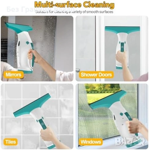 Нов Безжичен вакуум за стъкла огледала баня с 2 микрофибърни кърпи 270мл, снимка 2 - Други стоки за дома - 53813772