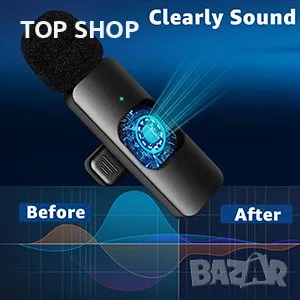 Комплект 2 бр. Lavalier Безжични петлични микрофони iPhone/iPad/Android Type-C/OTG/видео подкаст, снимка 11 - Микрофони - 49308736