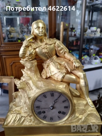 СТАР ФРЕНСКИ ЧАСОВНИК ПОЗЛАТЕН , снимка 5 - Антикварни и старинни предмети - 53629139