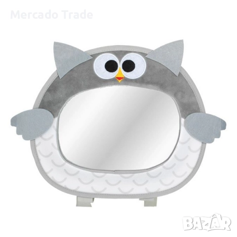 Огледало за безопасност на колата за бебета и деца Mercado Trade, Бухал, Сив, снимка 2 - Столчета за кола и колело - 52108544