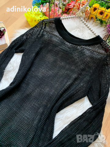 Мрежеста блуза, снимка 2 - Блузи с дълъг ръкав и пуловери - 36129392
