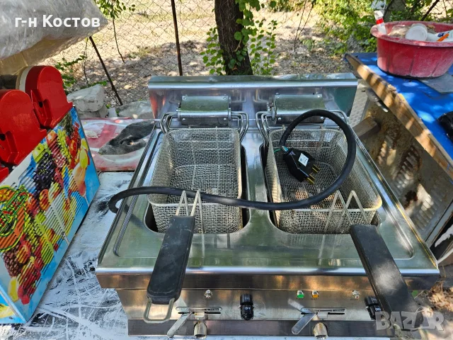Фритюрник Специално за Пържене на Риба и Картофи МОЩЕН Бързо нагряващи Нагреватели Трифазен 15kw.