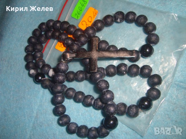 МОДНО КОЛИЕ с КРЪСТ от НЕРЪЖДАЕМА СТОМАНА МЪНИСТА ЦВЕТНО СТЪКЛО КАМЪНИ 26648, снимка 4 - Колиета, медальони, синджири - 34806148