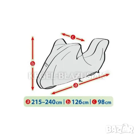 Сиво покривало Kegel Basic L тип кутия за мотоциклет, снимка 2 - Аксесоари и консумативи - 55866183