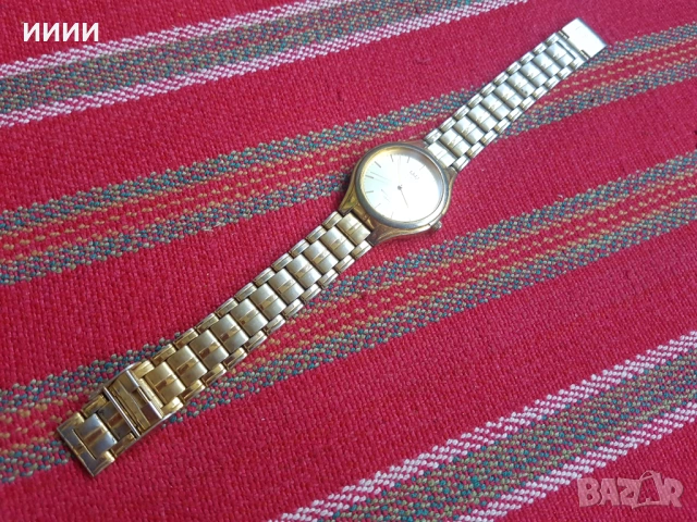 Мъжки позлатен часовник Q&Q, снимка 4 - Мъжки - 53771388