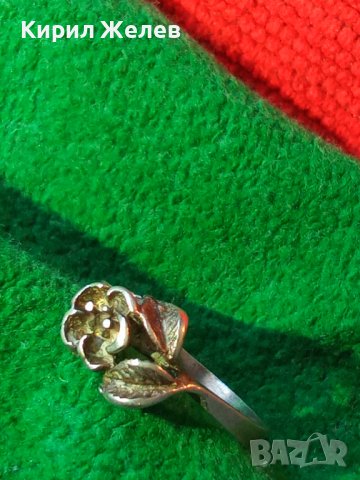 СТАРИНЕН СРЕБЪРЕН ФЛОРАЛЕН БЕЛ ЕПОК ПРЪСТЕН - РОЗА ЦВЕТЕ ВИСОКА ПРОБА СРЕБРО РЪЧНА АРТ РАБОТА 20459, снимка 11 - Антикварни и старинни предмети - 37395468