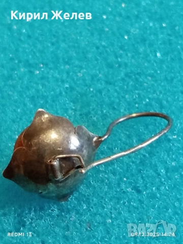 Винтидж АРТ сребърни обеци с естествен Балтийски кехлибар ръчна изработка 37114, снимка 5 - Обеци - 52707617