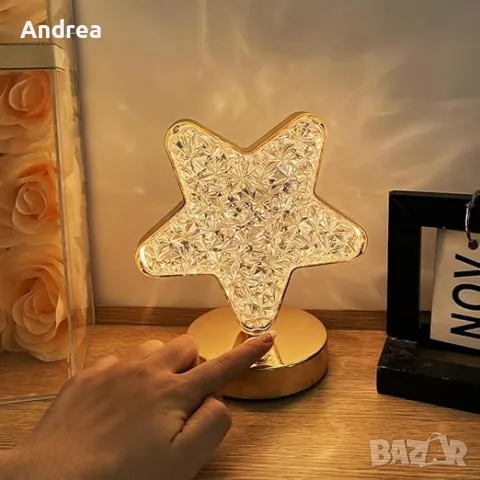 Tри цветна ,сензорна LED декоративна настолна лампа, снимка 4 - Настолни лампи - 48196705