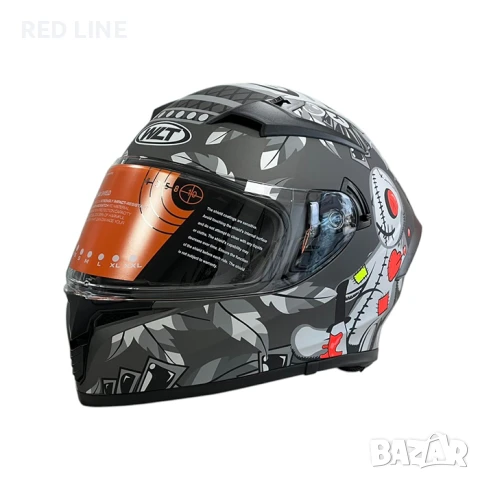 Каска за мотор WLT Matt Grey 4, снимка 7 - Аксесоари и консумативи - 50809684