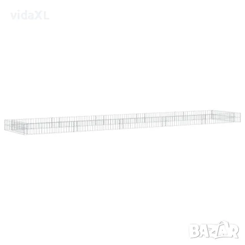 vidaXL Габион повдигната леха, поцинкована стомана, 500x100x20 cм