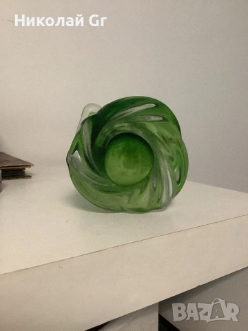 Ваза за.  Цветя. Стъкло  височина 16 см, снимка 4 - Колекции - 52637288