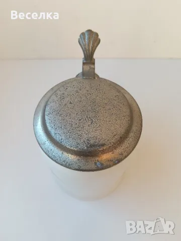 WMF, ВМФ голяма порцеланова халба с калаен капак, декор мейсенски букет , снимка 9 - Антикварни и старинни предмети - 48823101