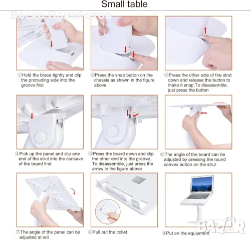 Стойка за лаптоп nediea Регулируемо бюро, снимка 7 - Стойки, 3D очила, аксесоари - 49478231