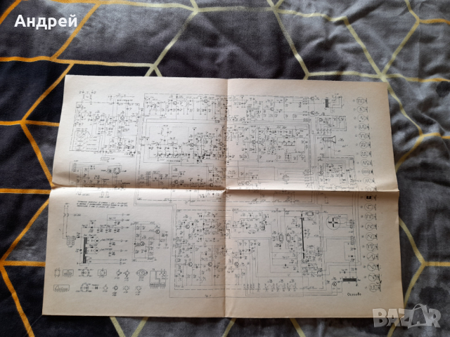 Стара електрическа схема телевизор Осогово, снимка 1 - Други ценни предмети - 36368053