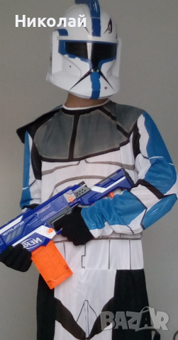 маска с костюм на клонинга капитан Рекс от междузвездни войни, снимка 2 - Детски комплекти - 44933768