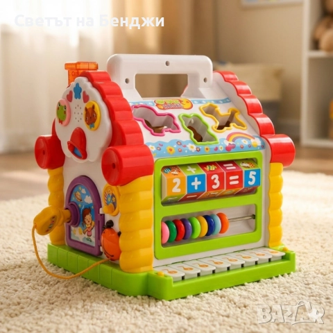 Занимателна Образователна Къщичка „Всичко в едно“ – Музика, Математика и Сортер, снимка 3 - Образователни игри - 52842482