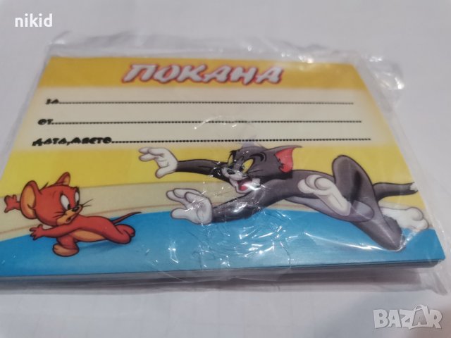 Том и Джери Tom and Jerry 10 бр картонени Покана покани за Рожден ден, снимка 2 - Други - 34542454