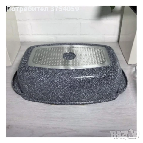 Ростер Goldman с мраморно покритие – правоъгълен съд с капак, 5.5 л и 6.6 л, за фурна и всички котло, снимка 4 - Съдове за готвене - 53076980