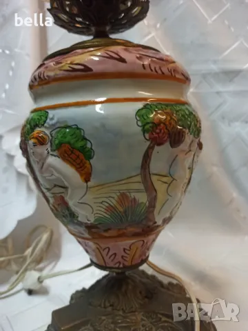 Антикварна висока настолна лампа Capodimonte, снимка 12 - Антикварни и старинни предмети - 49646525