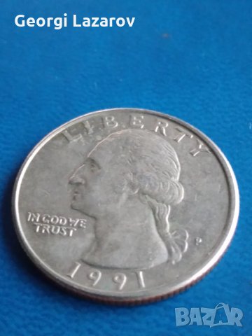 25 цента САЩ 1991, снимка 1 - Нумизматика и бонистика - 10823560