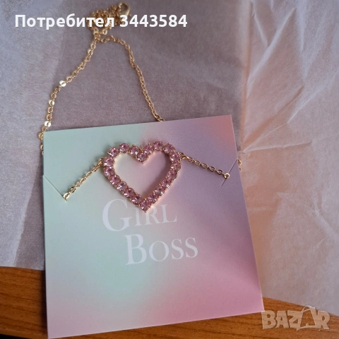 накит сърце синджирче, снимка 2 - Колиета, медальони, синджири - 53228369