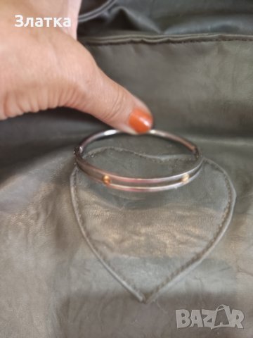 Златна гривна бяло злато тип "белезник" - 18 карата,15.67 грама. Златни бижута 14 карата., снимка 3 - Гривни - 41641394