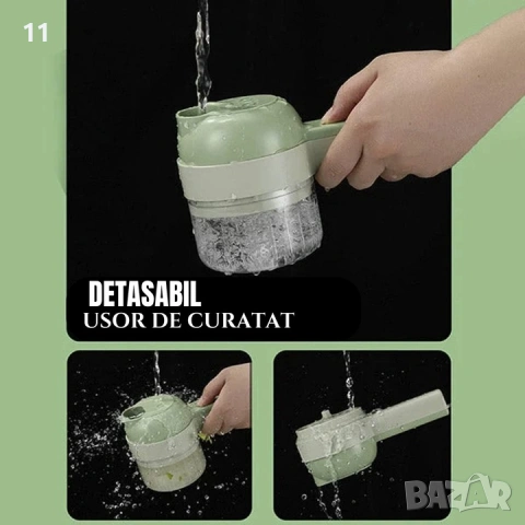 Електрически чопър 4 в 1, за смилане на подправки и рязане на зеленчуци, плодове и месо, преносим, з, снимка 3 - Чопъри и пасатори - 53359803