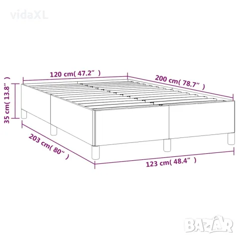 vidaXL Рамка за легло без матрак, светлосива, 120x200 см, плат, снимка 9 - Спални и легла - 56147204