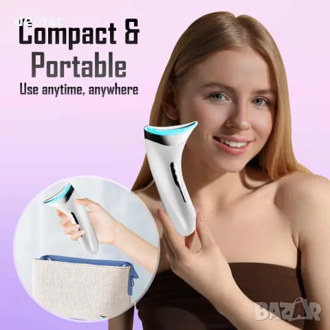 Устройство за лифтинг на лице и стягане на врата – Нагреваем EMS микротоков масажор с 3 LED режима, снимка 7 - Други - 50042011