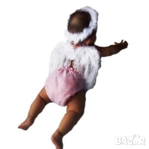 🕊️Ангелски Крила за Бебета/Малки Деца + Ореол ( естествени пера ) , снимка 2 - Други - 44476863