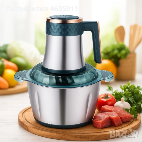 Многофункционален кухненски чопър Kitchen Expert 3L SUS 304 – бързо мели, реже и пюрира без усилие, снимка 1