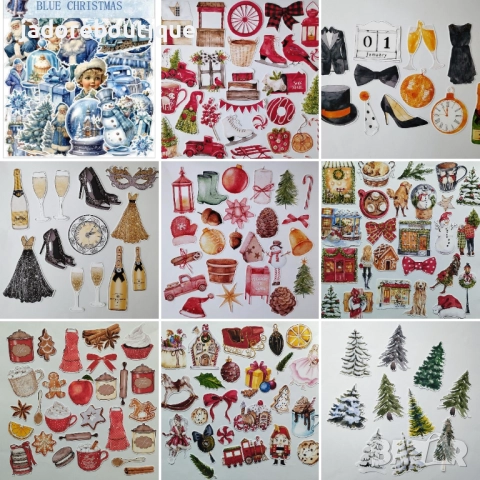 Изрязани елементи от картон Зимни/ Коледни/ Новогодишни теми - различни видове, снимка 2 - Други - 42665809