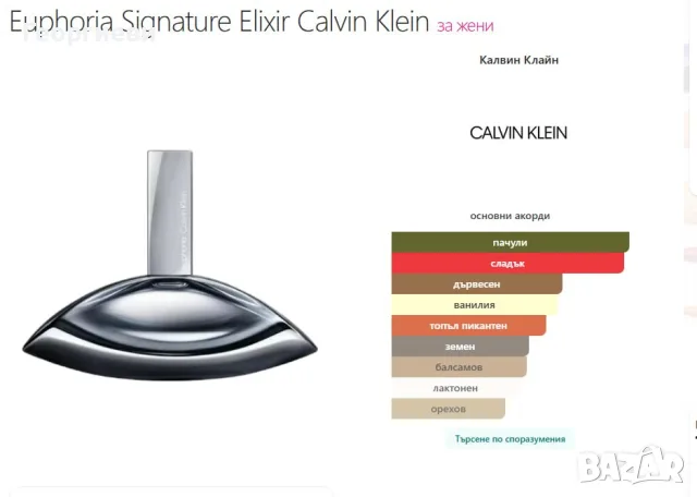 Euphoria Signature Elixir Calvin Klein , снимка 2 - Дамски парфюми - 55769140