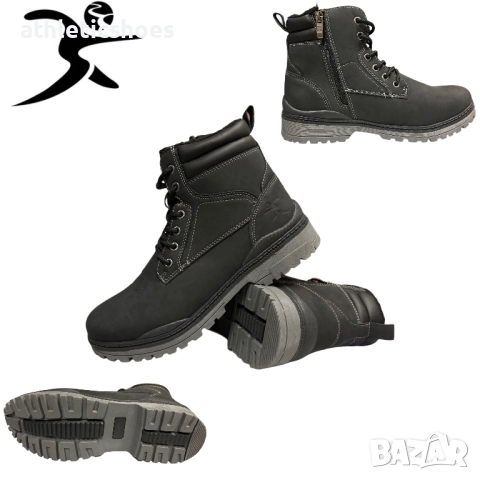 Мъжки зимни боти в черно със цип-227