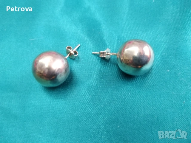 Сребърни обеци - масивни топчета