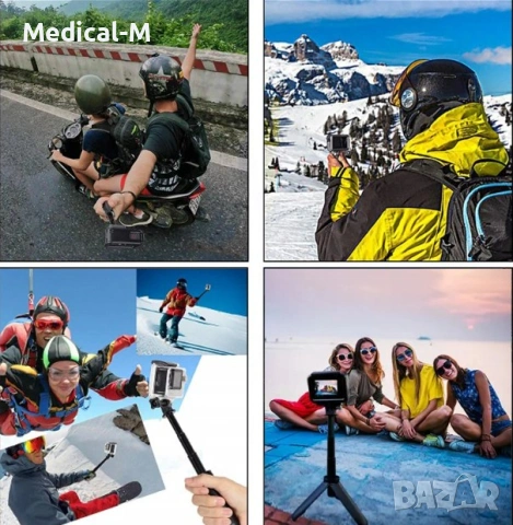 Трипод – сгъваем статив, преносим монопод за GoPro Hero, Osmo Action, снимка 6 - Чанти, стативи, аксесоари - 53096952